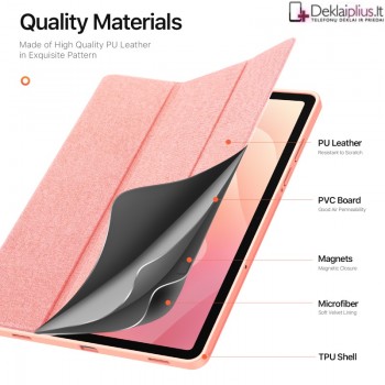 Dux Ducis domo dirbtinos odos atverčiamas dėklas - rūžavas (Samsung Galaxy Tab S11) Dux Ducis domo dirbtinos odos atverčiamas dėklas - rūžavas (Samsung Galaxy Tab S11)